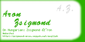 aron zsigmond business card
